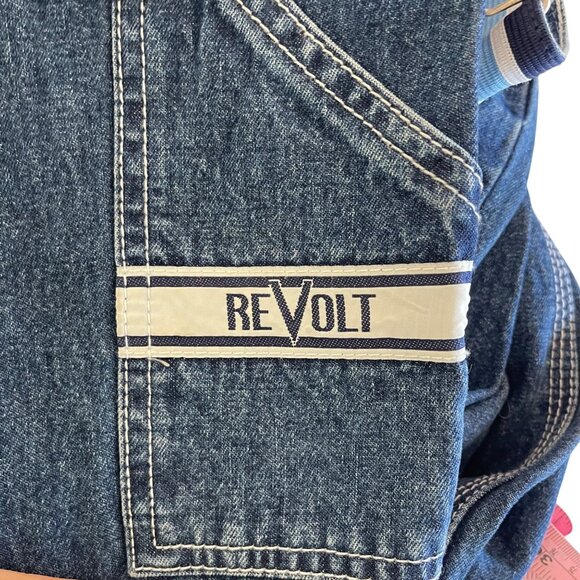 Revolt Vintage 90s Womens Overalls Size Large Blue Denim Pockets Pure Cotton - Picture 5 of 13
